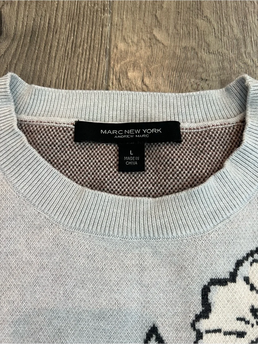 Floral Crewneck Sweater - Light Gray - Large